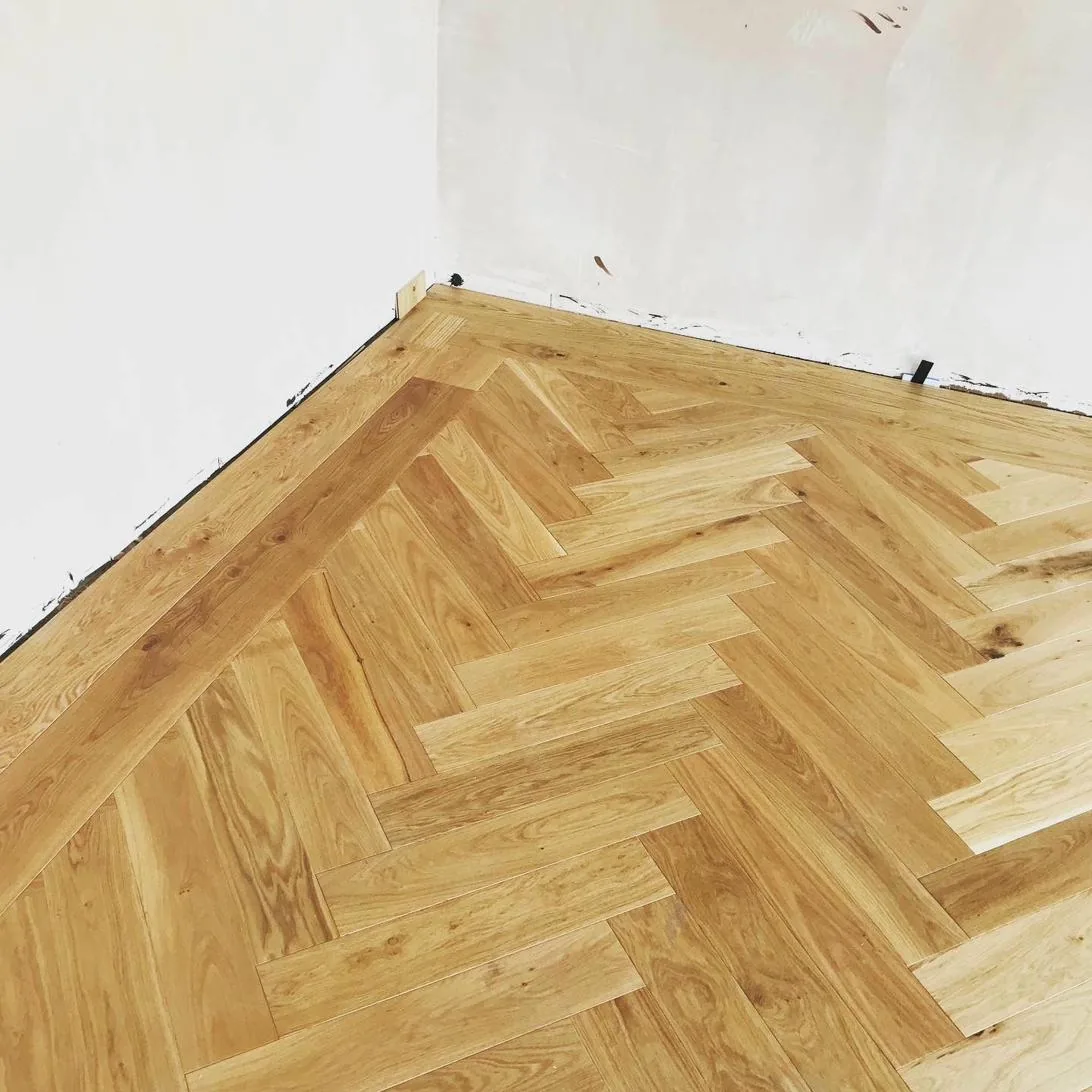 Bespoke oak herringbone parquet flooring